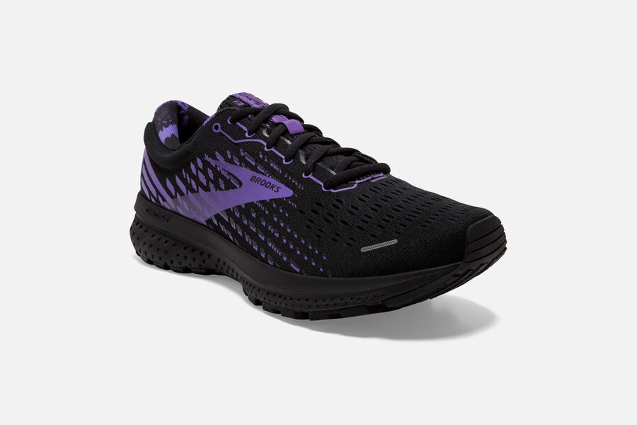 Brooks Ghost 13 Road Running Shoes Mens Black/Purple 346987-PXD